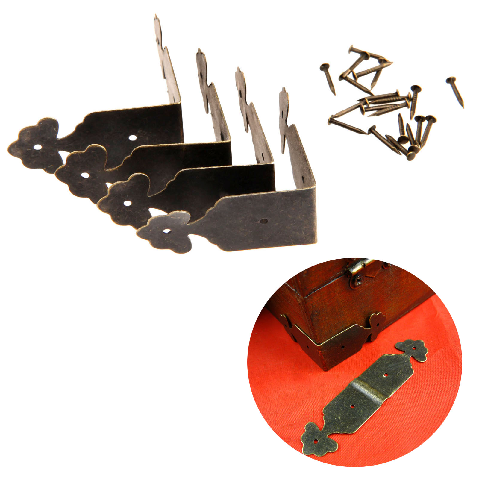 Furniture Hardware Decorative - 4pcs Decorative Corner Protectors Iron Flower