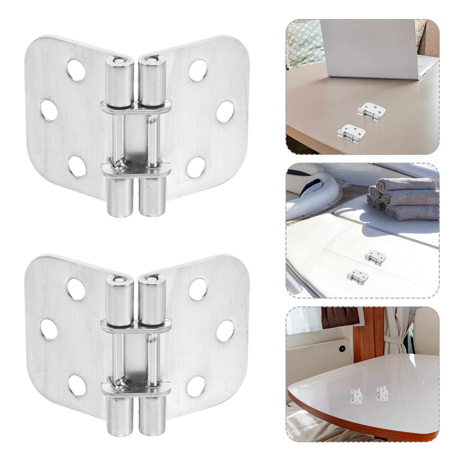Furniture Grade Hardware - 2Pcs Stainless Steel Folding Hidden Hinge