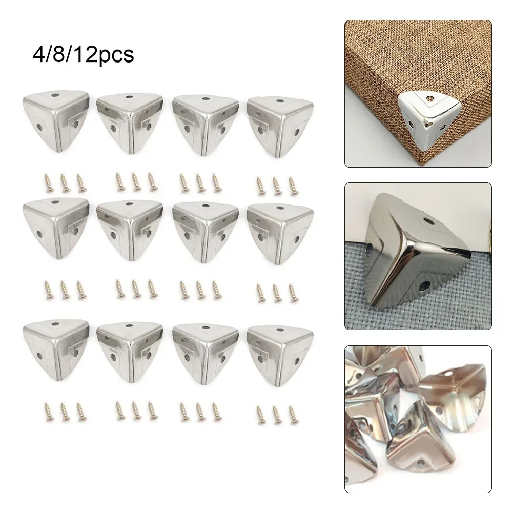 Furniture Hardware Decorative - 4/8/12pc Metal Box Corner Protector Wooden