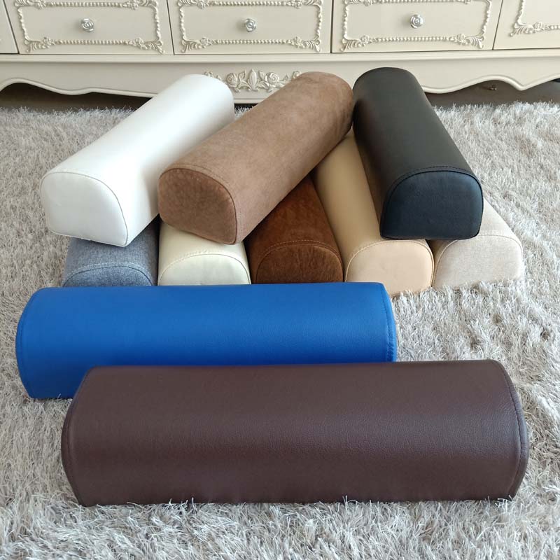 Furniture Hardware Brackets - Leather Bolster Semi-Roll Pillow Ankle Knee