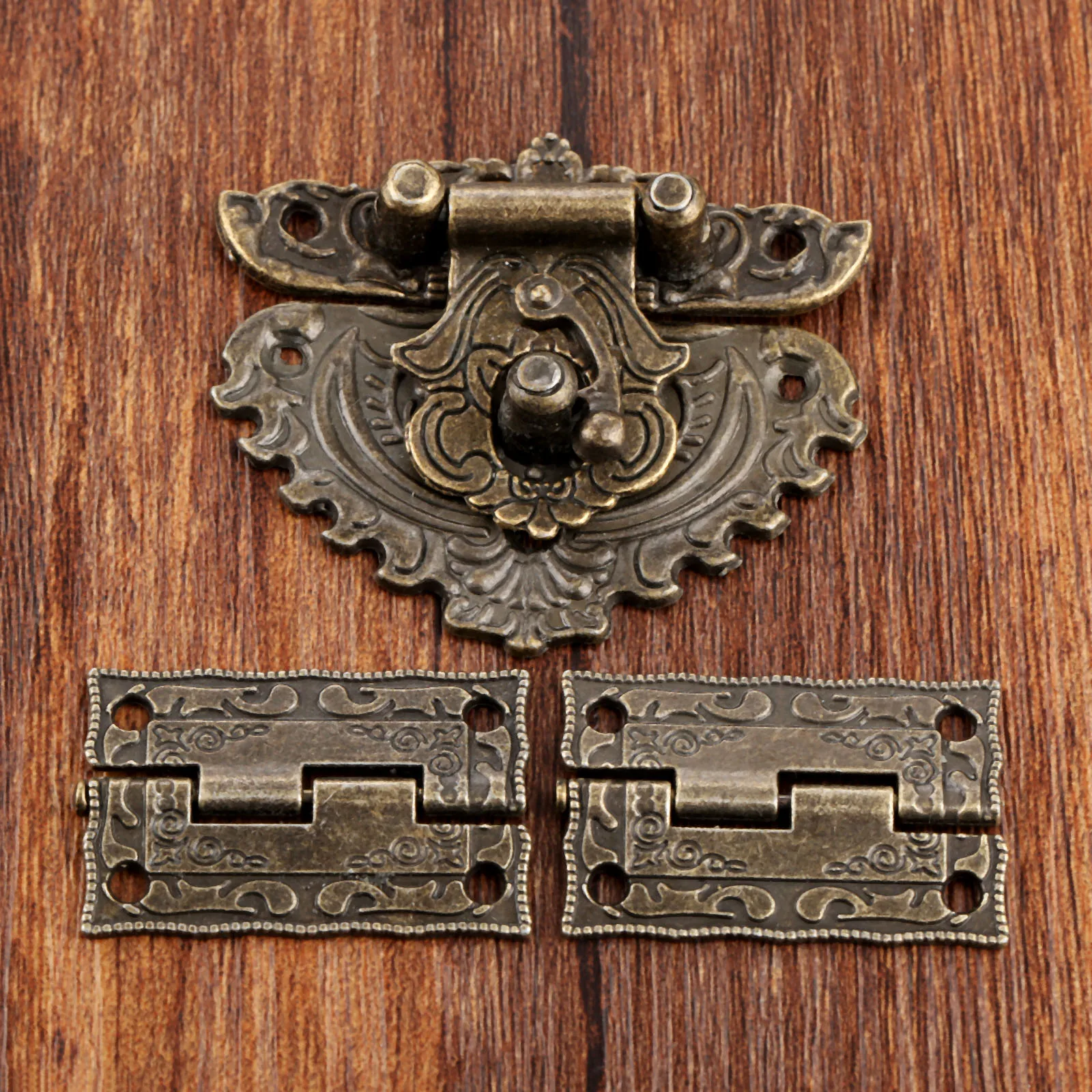 Furniture Hardware Decorative - 3pcs/set Antique Bronze Padlock Wood Box