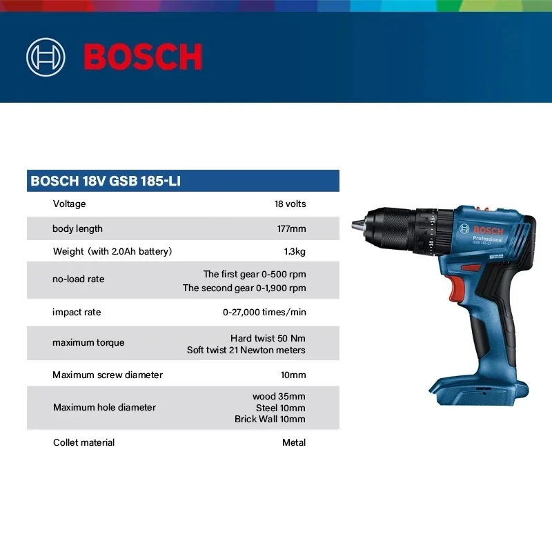 Bosch GSB 185-LI 18V Brushless - огляд і ціна Bosch Drill Gsb 18V