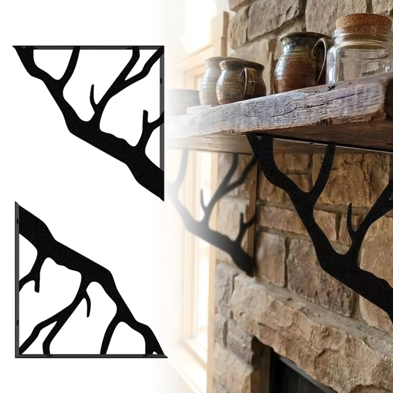 2PCS Black Tree Branch Metal S - огляд і ціна Shelf Bracket Pair