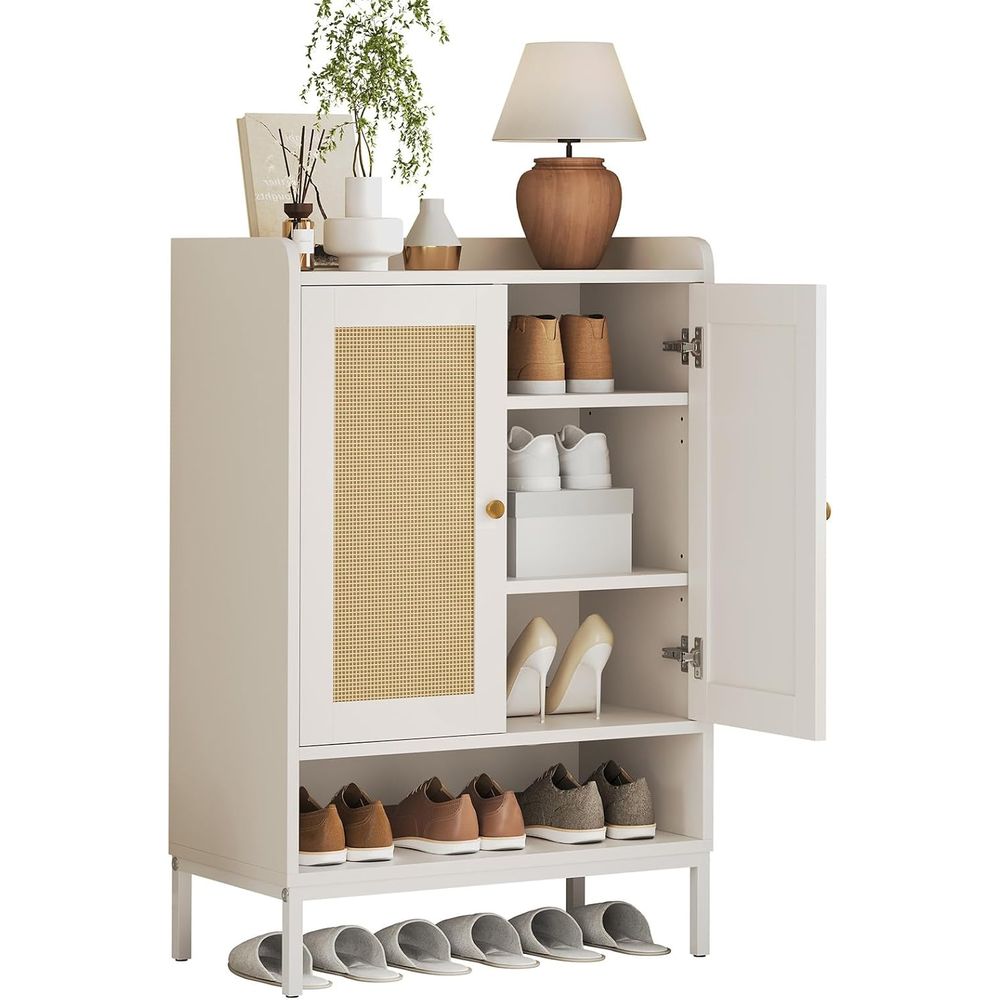 5-Tier Rattan Shoe Rack Organi - огляд і ціна Soft Close Hinge