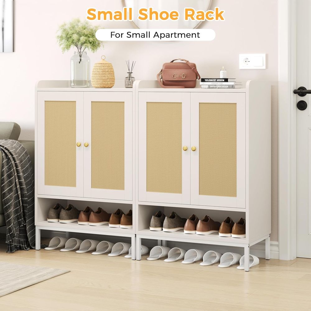 5-Tier Rattan Shoe Rack Organi - огляд і ціна Soft Close Hinge