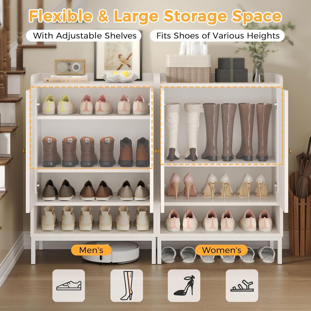 5-Tier Rattan Shoe Rack Organi - огляд і ціна Soft Close Hinge