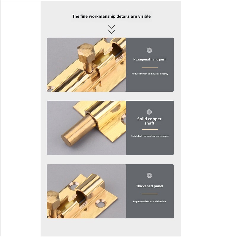 1PCS  Brass Doors Slide Latch  - огляд і ціна Barrel Bolt Slide