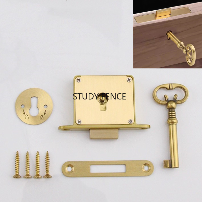 1PC Antique Metal Drawer Lock  - огляд і ціна Furniture Hardware Brackets